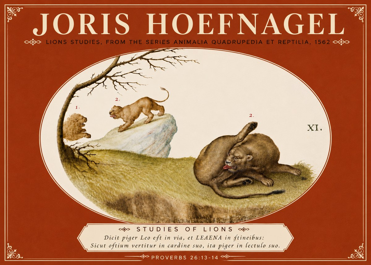 Joris Hoefnagel Lions Studies No6 - Juliste
