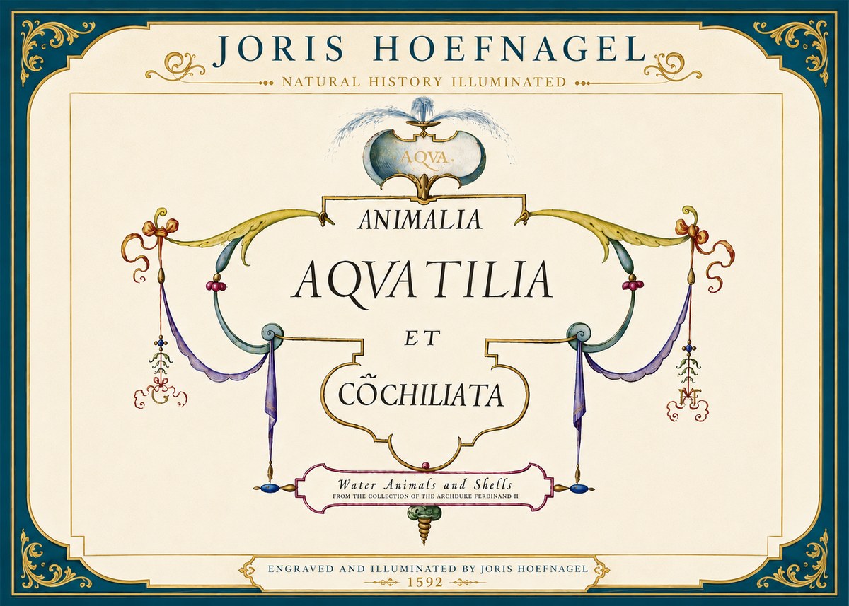 Joris Hoefnagel Animalia Aquatilia Et Cochiliata No5 - Juliste
