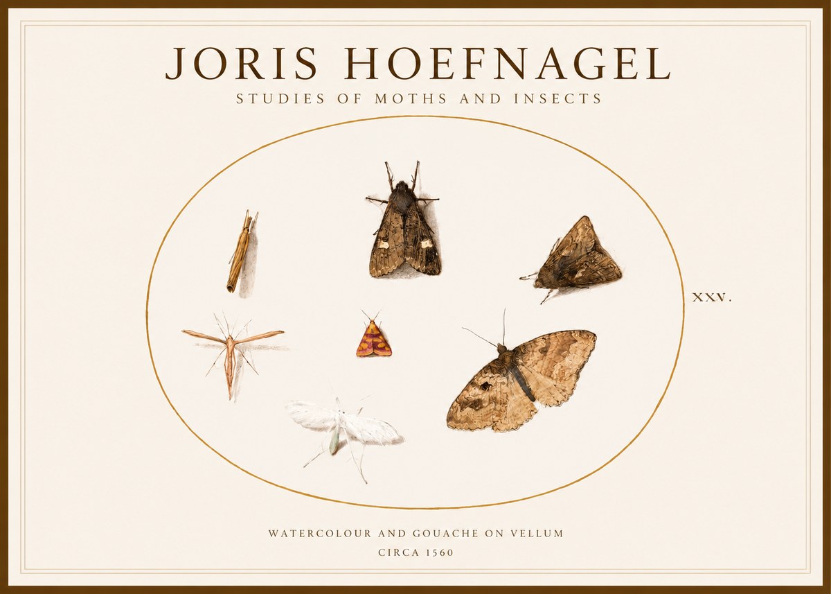 Joris Hoefnagel Studies of Moths and Insects - Xxv. No1 - Juliste