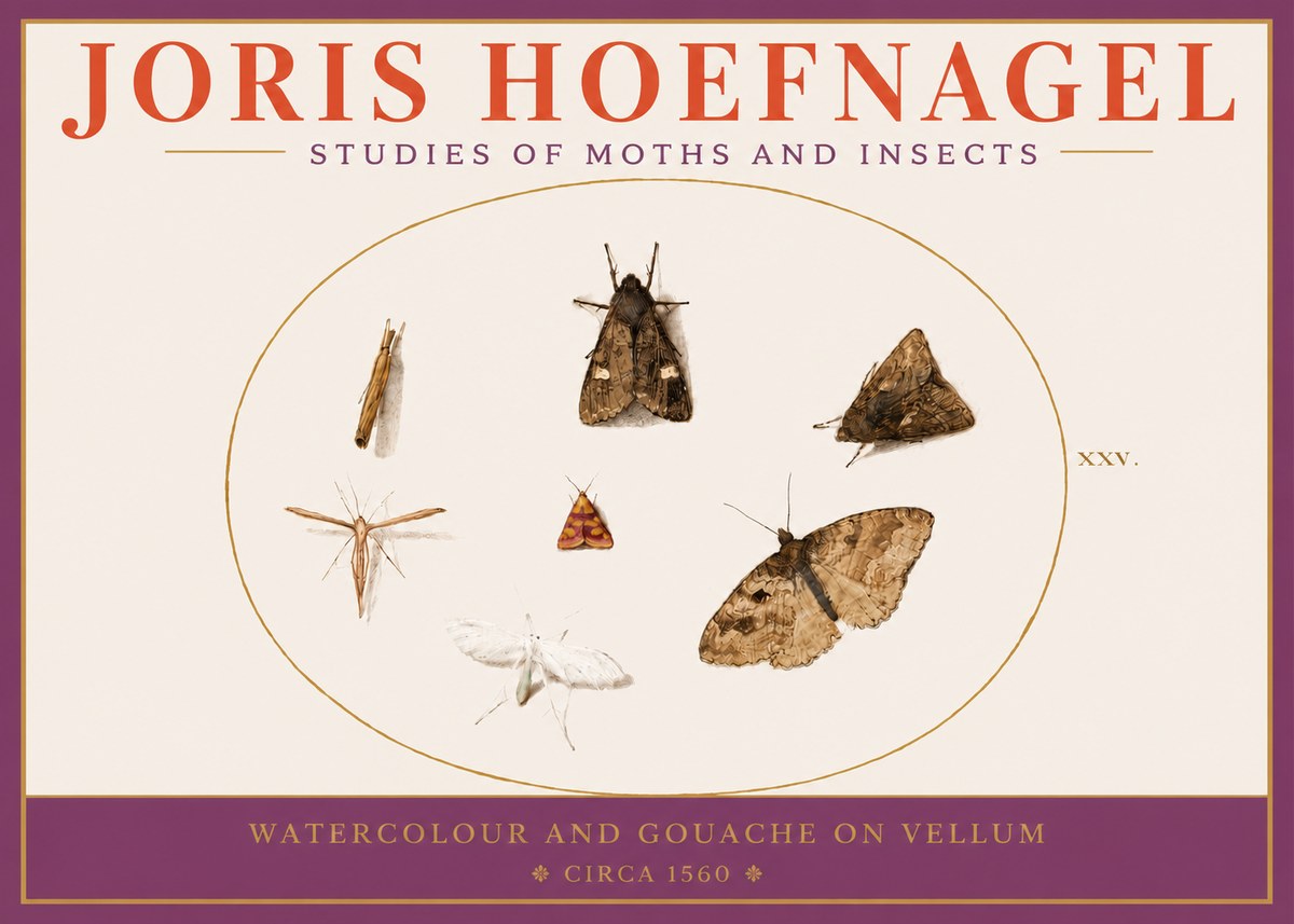 Joris Hoefnagel Studies of Moths and Insects - Xxv. No3 - Juliste