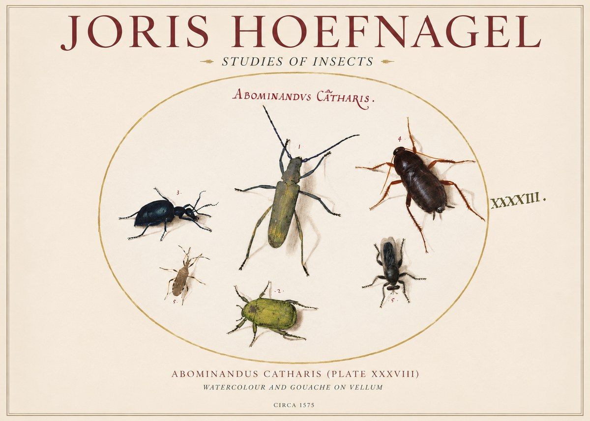 Joris Hoefnagel Abominandus Catharis (Plate Xxxviii) No1 - Juliste
