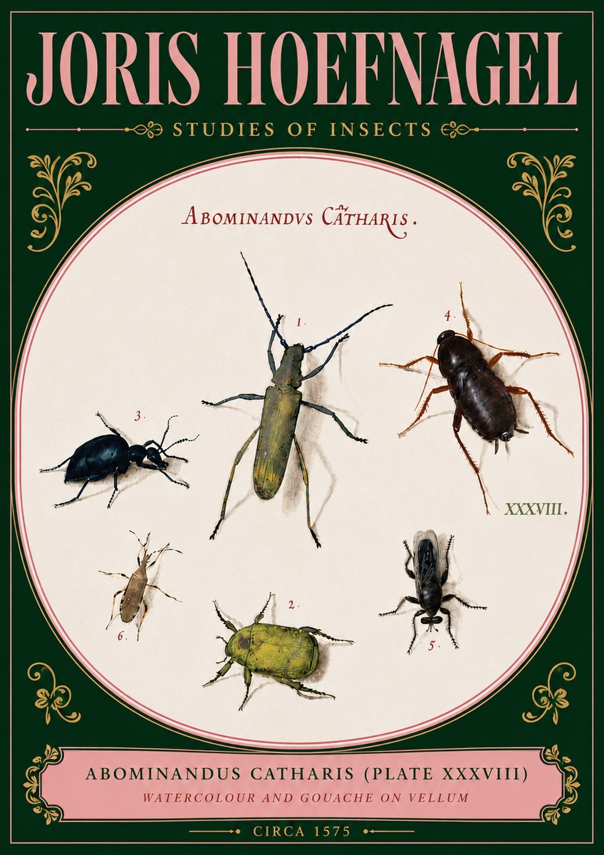Joris Hoefnagel Abominandus Catharis (Plate Xxxviii) No5 - Juliste