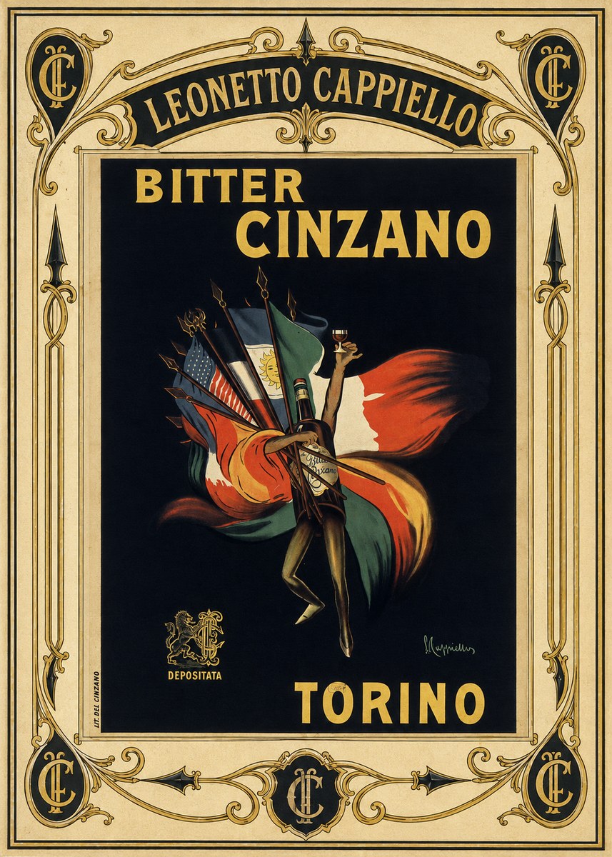 Leonetto Cappiello Bitter Cinzano Torino No4 - Juliste