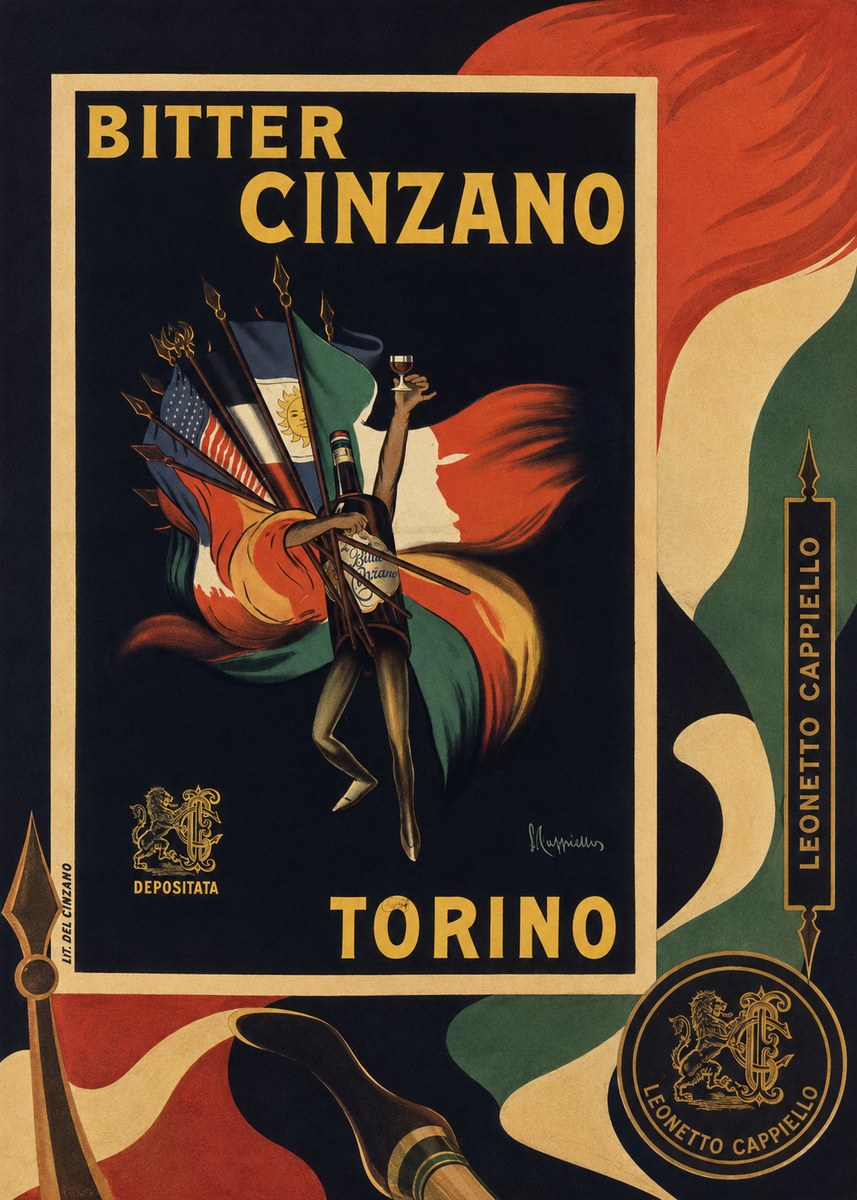 Leonetto Cappiello Bitter Cinzano Torino No6 - Juliste