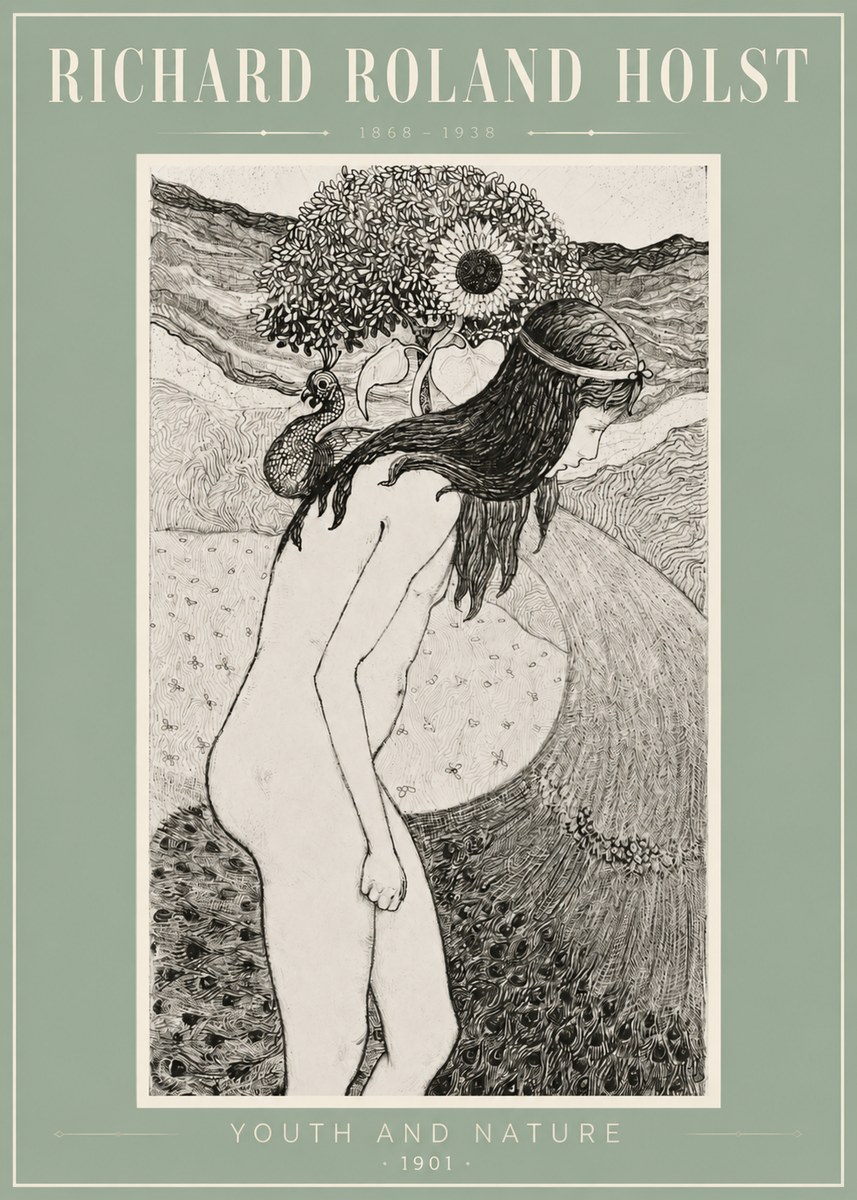 Richard Roland Holst Youth and Nature No3 - Juliste