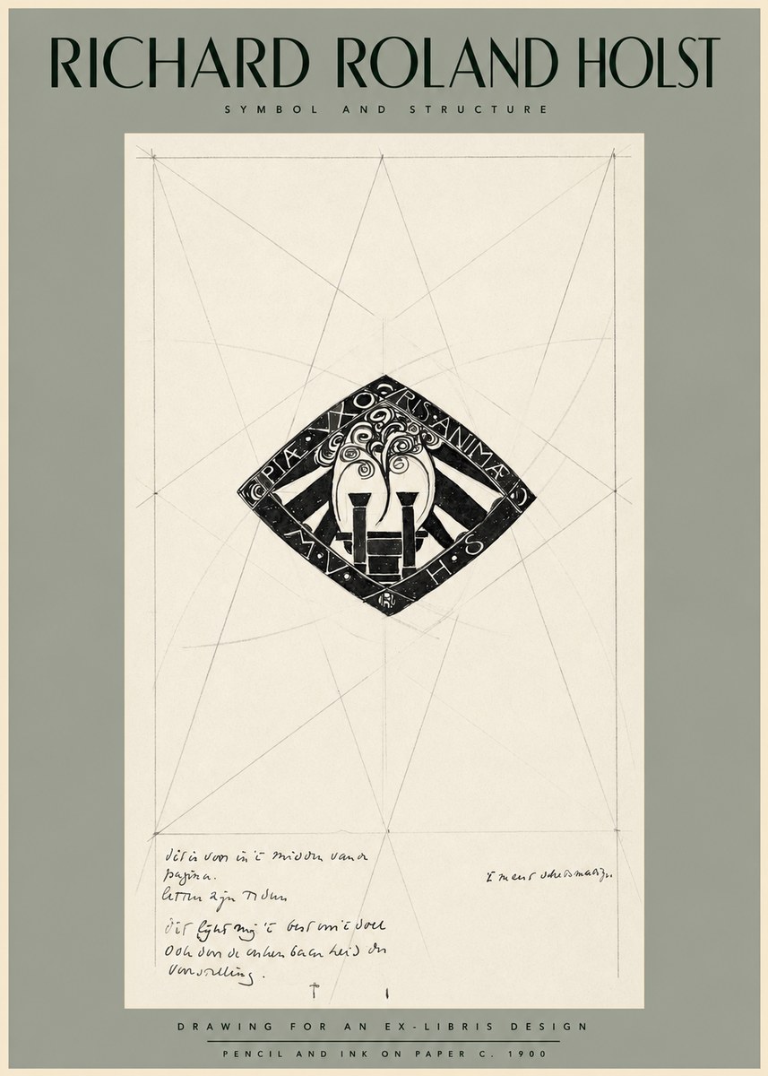 Richard Roland Holst Design for Ex Libris No2 - Juliste