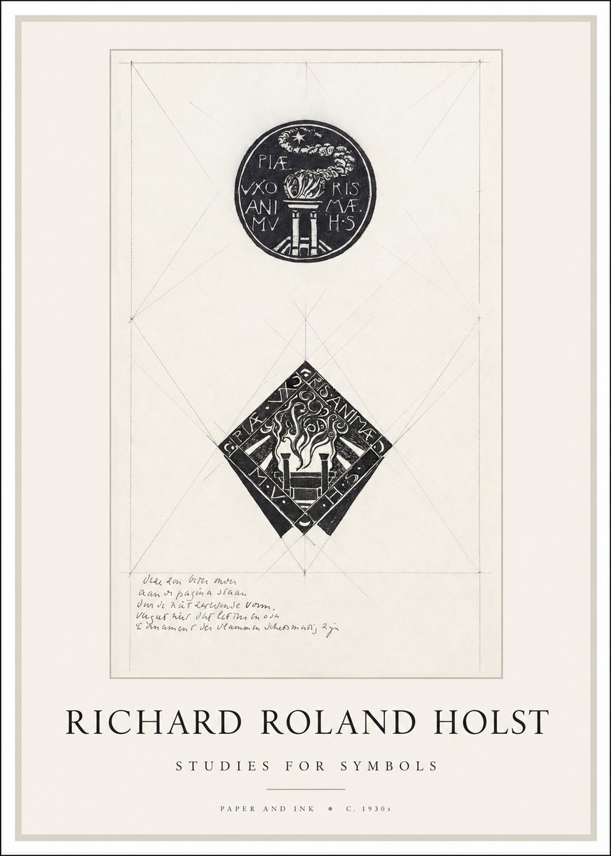 Richard Roland Holst Study for Emblems No2 - Juliste