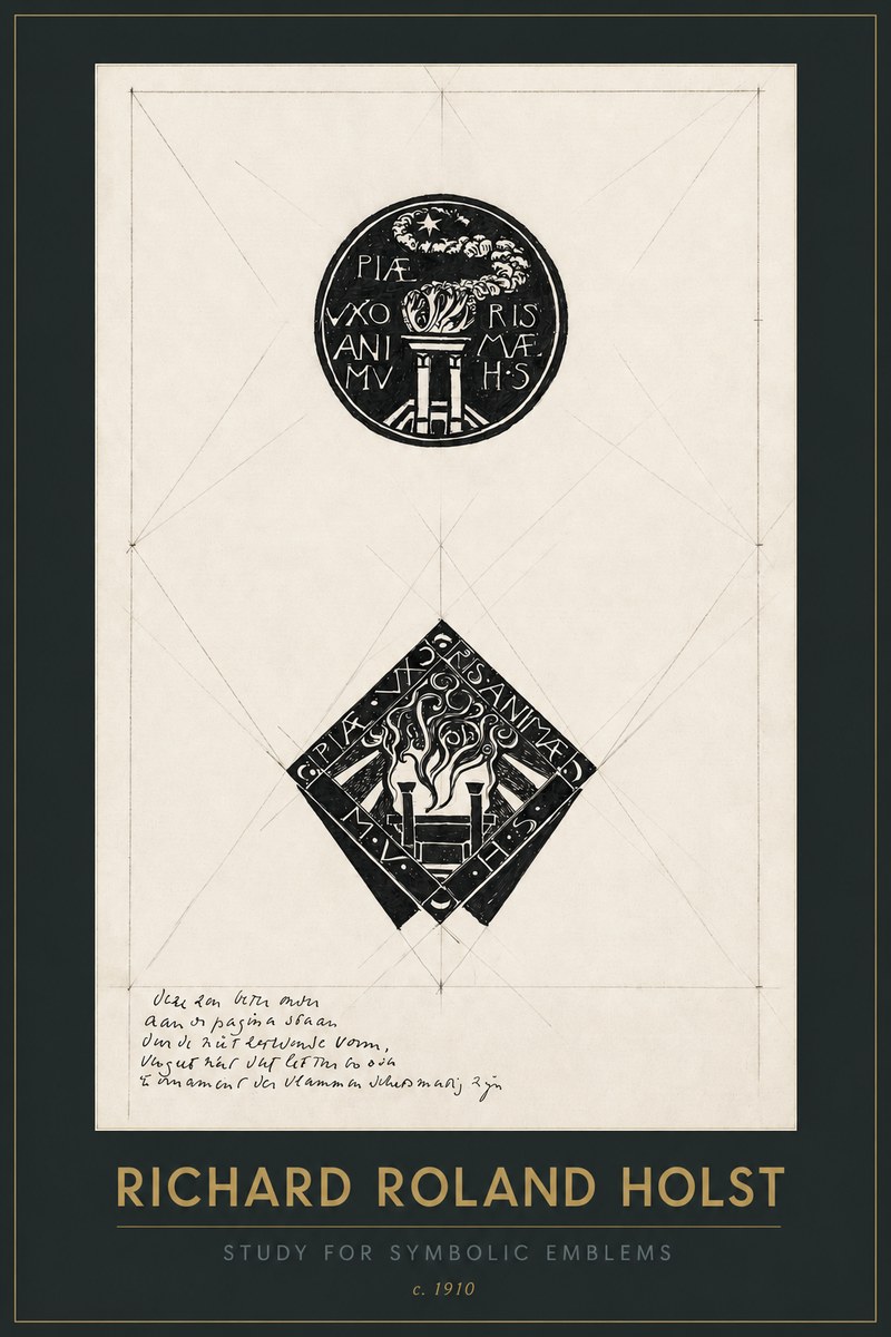 Richard Roland Holst Study for Emblems No3 - Juliste