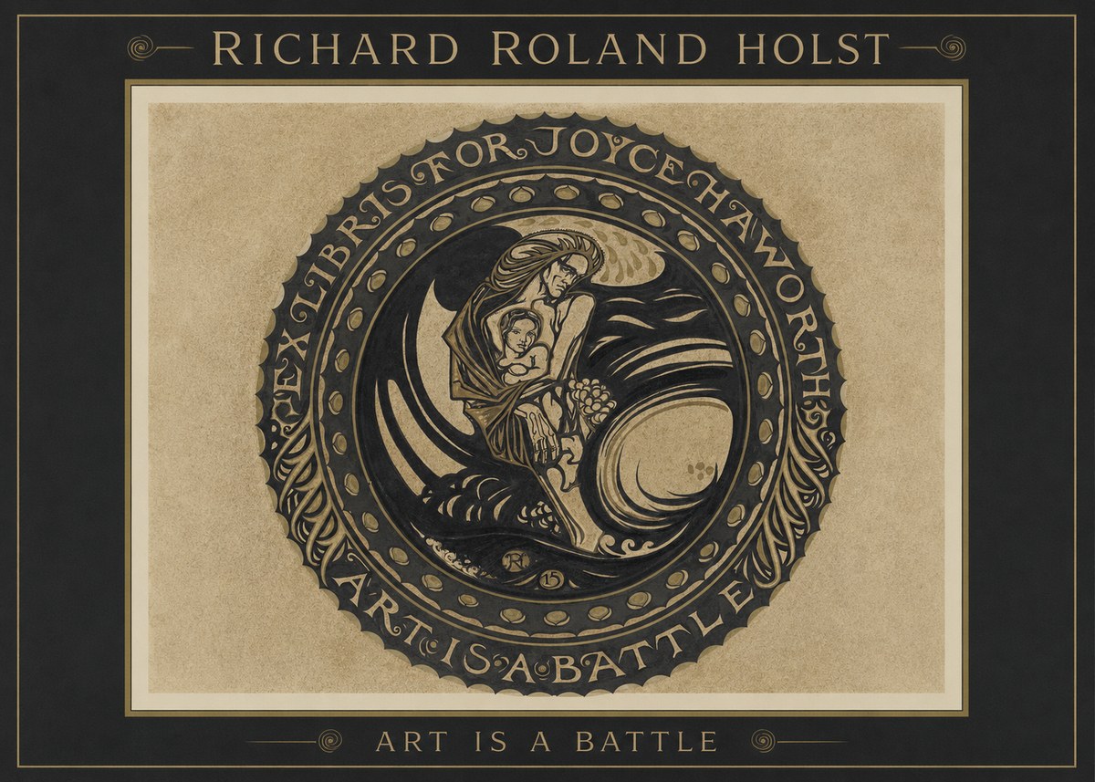 Richard Roland Holst Ex Libris for Joyce Haworth No1 - Juliste