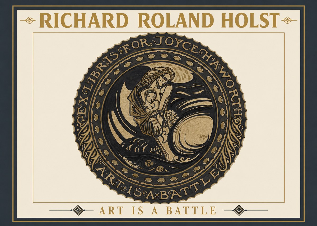 Richard Roland Holst Ex Libris for Joyce Haworth No2 - Juliste