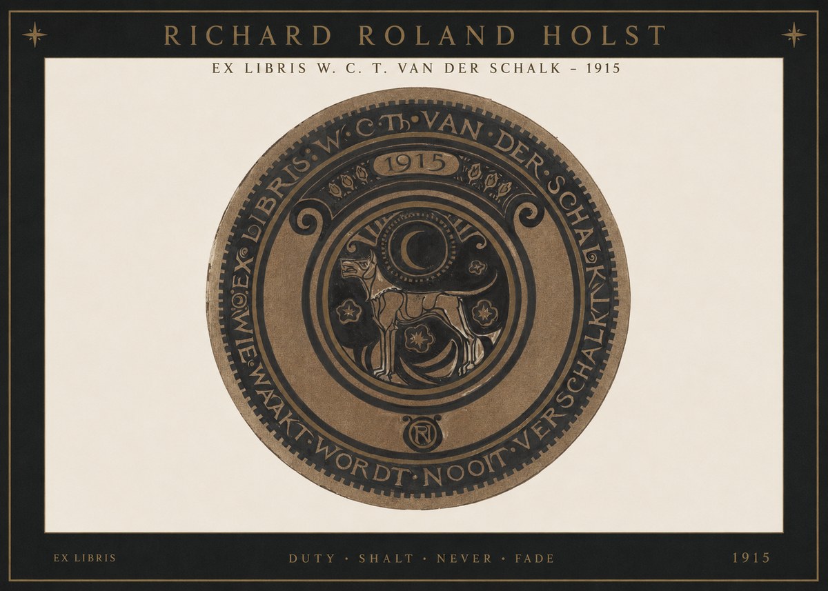 Richard Roland Holst Ex Libris W. C. T. Van Der Schalk - 1915 No1 - Juliste