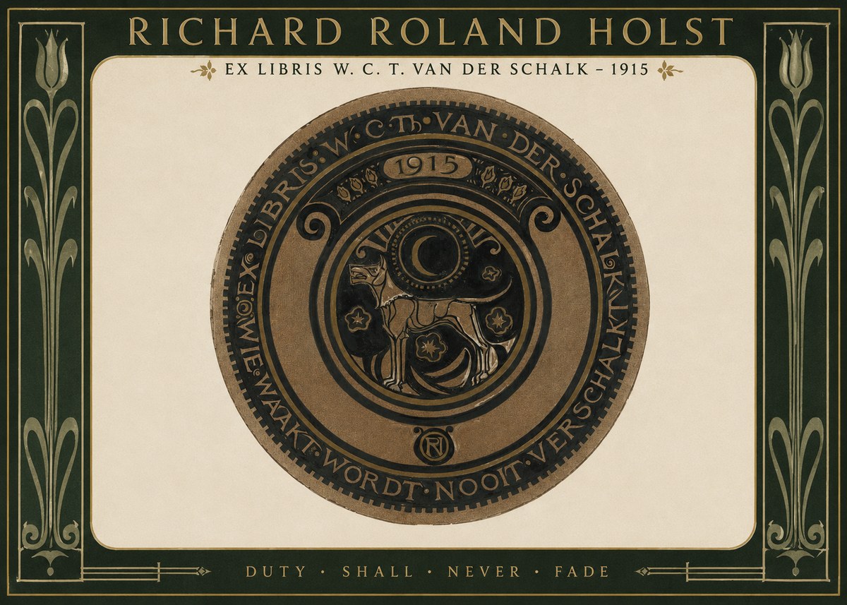 Richard Roland Holst Ex Libris W. C. T. Van Der Schalk - 1915 No2 - Juliste