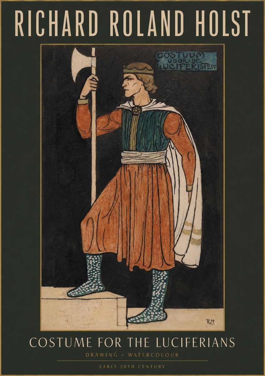 Richard Roland Holst Costume Design for the Luciferians No2 - Juliste