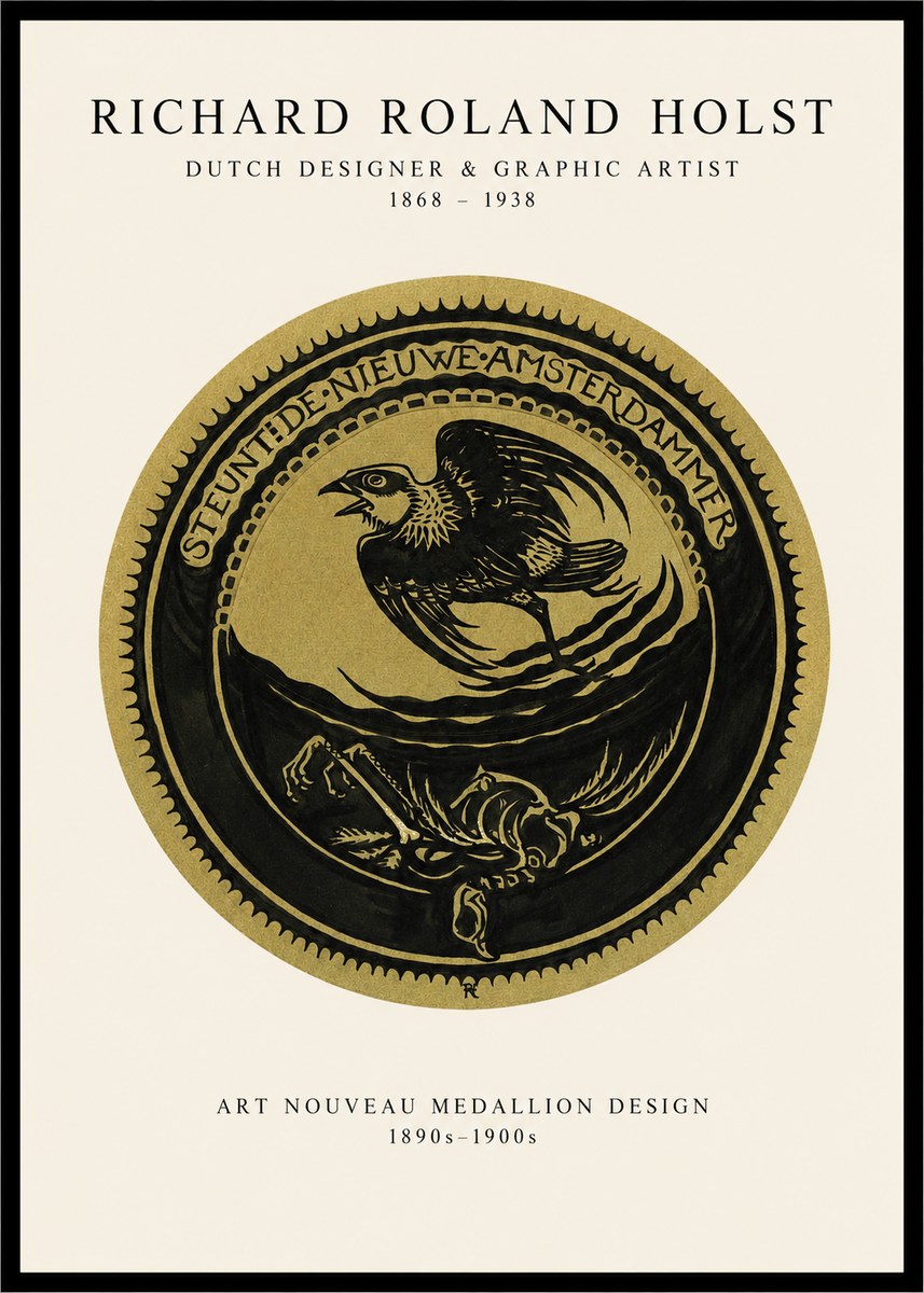 Richard Roland Holst Art Nouveau Medallion Design No1 - Juliste