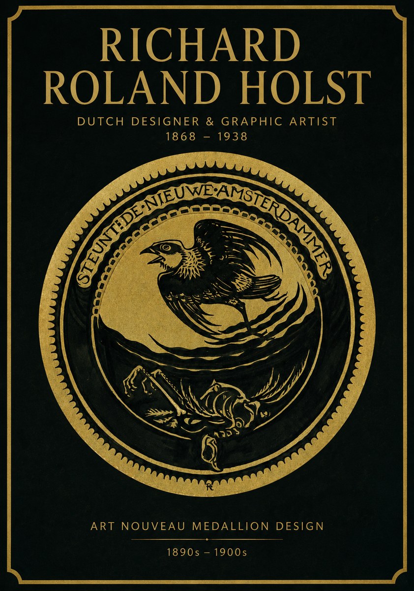 Richard Roland Holst Art Nouveau Medallion Design No2 - Juliste