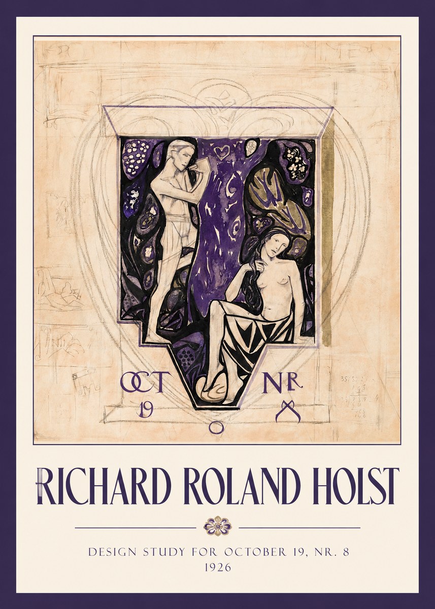 Richard Roland Holst Design Study for October 19, Nr. 8 1926 No2 - Juliste