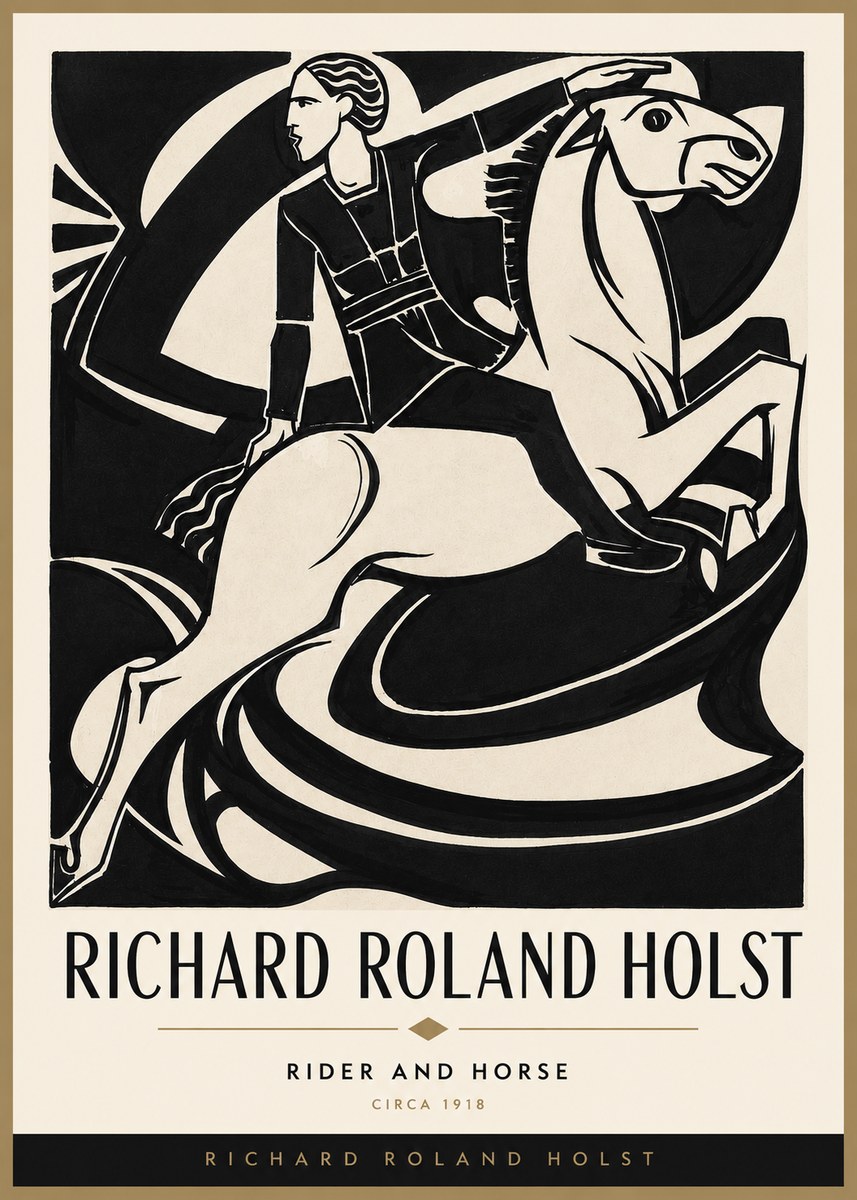 Richard Roland Holst Rider and Horse No3 - Juliste