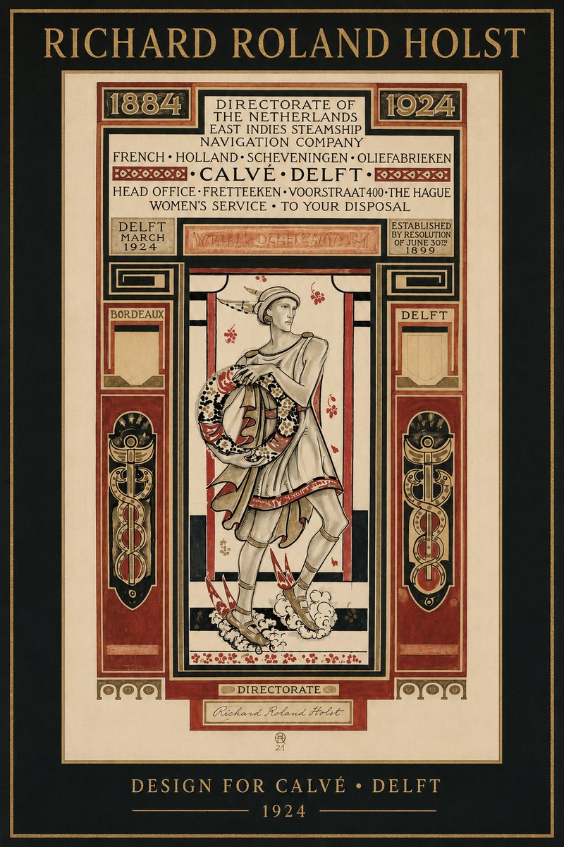 Richard Roland Holst Design for Calvé • Delft No2 - Juliste