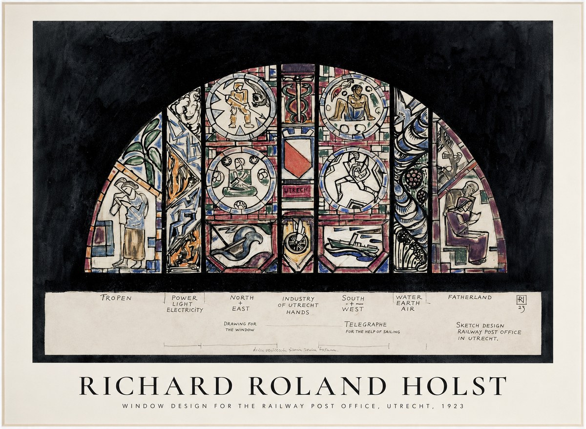 Richard Roland Holst Window Design for the Railway Post Office, Utrecht, 1923 No1 - Juliste