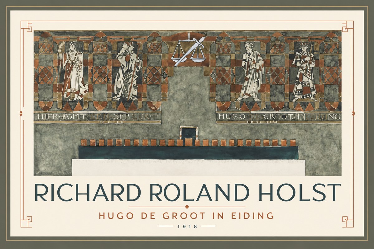 Richard Roland Holst Fresco Design - City Hall, Lidingö No3 - Juliste