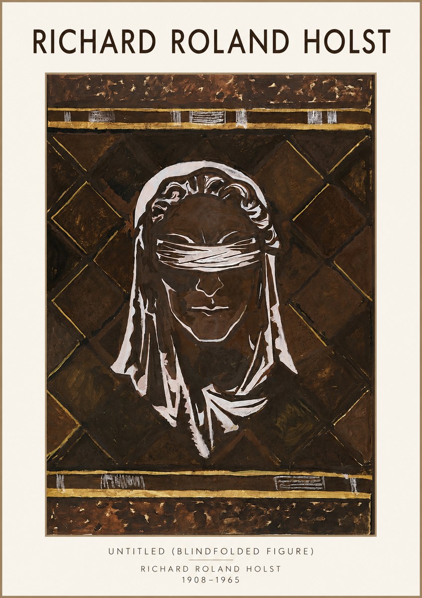 Richard Roland Holst Untitled (Blindfolded Figure) No3 - Juliste
