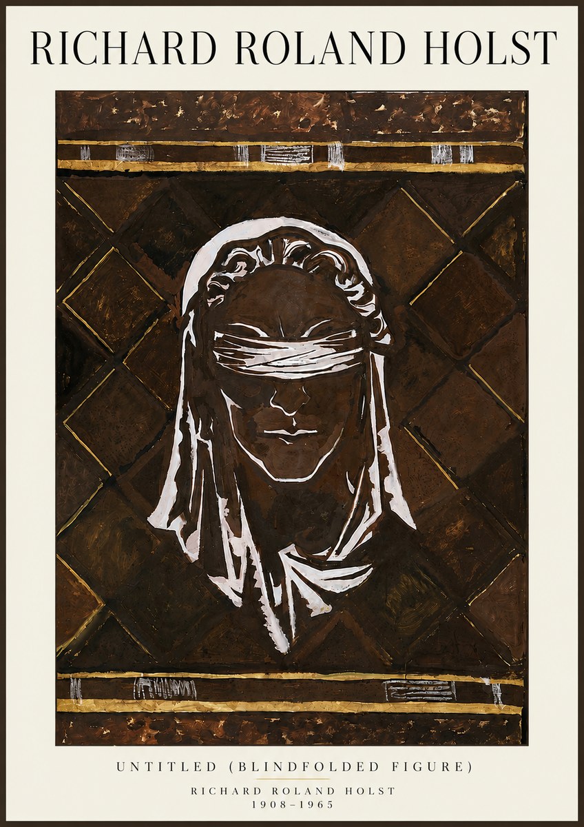 Richard Roland Holst Untitled (Blindfolded Figure) No6 - Juliste