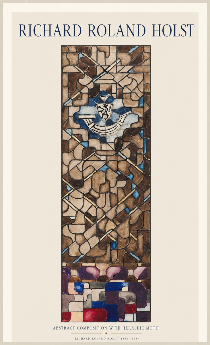 Richard Roland Holst Abstract Composition with Heraldic Motif No1 - Juliste