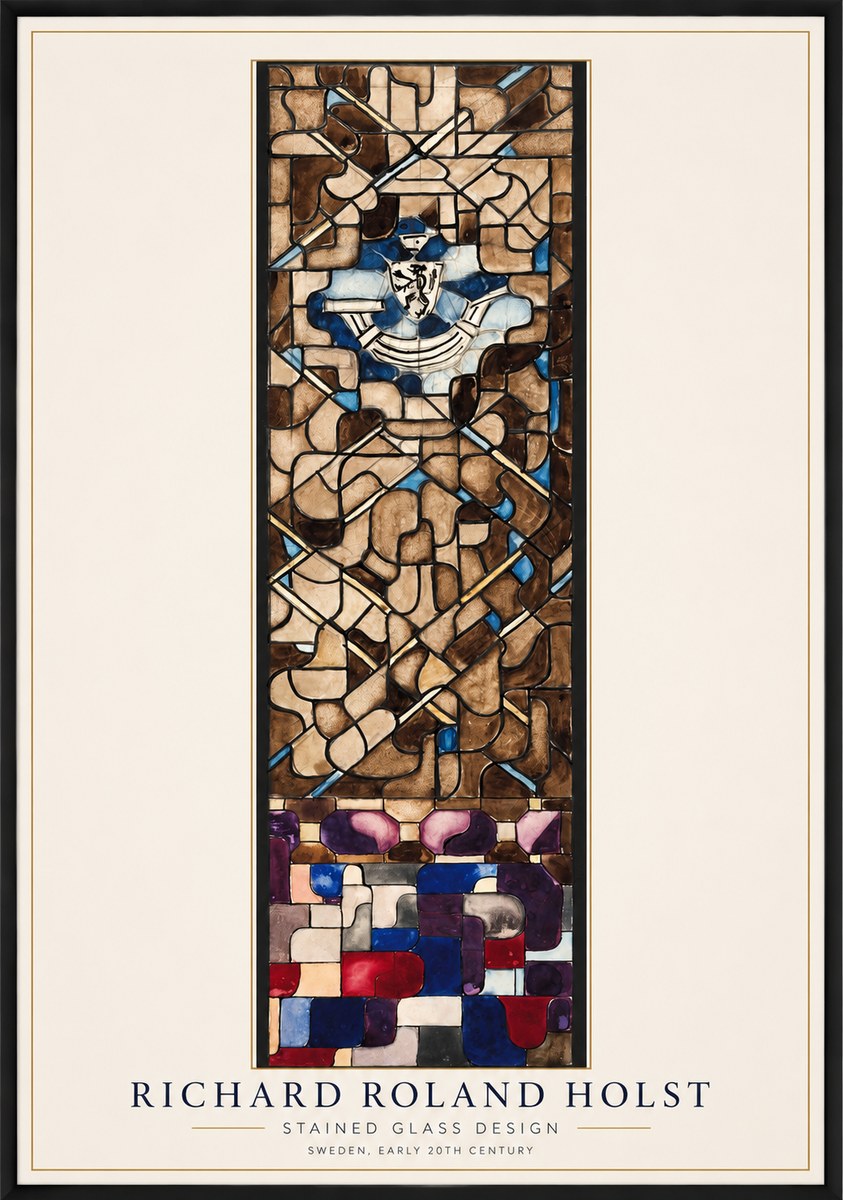 Richard Roland Holst Abstract Composition with Heraldic Motif No2 - Juliste