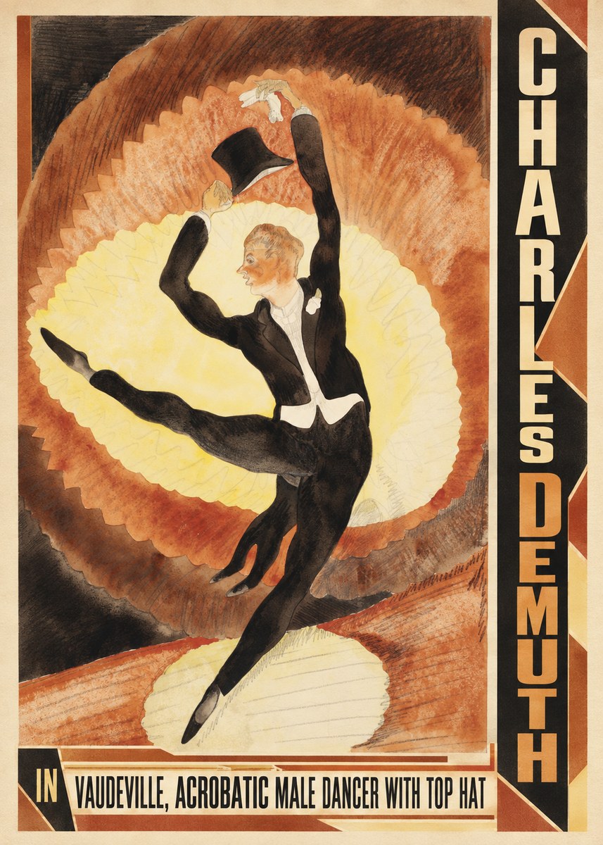Charles Demuth In Vaudeville, Acrobatic Male Dancer with Top Hat No3 - Juliste