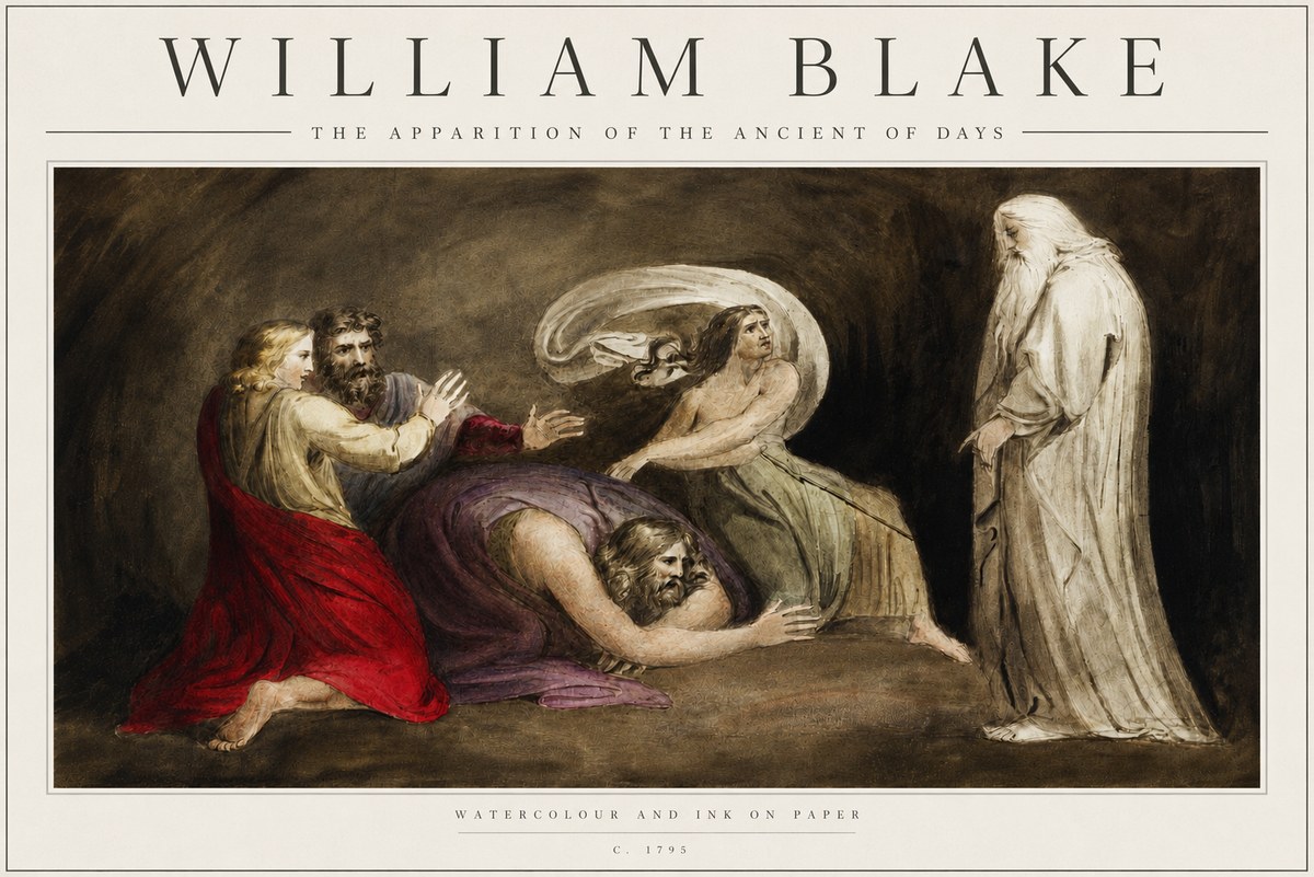 William Blake The Apparition of the Ancient of Days No3 - Juliste
