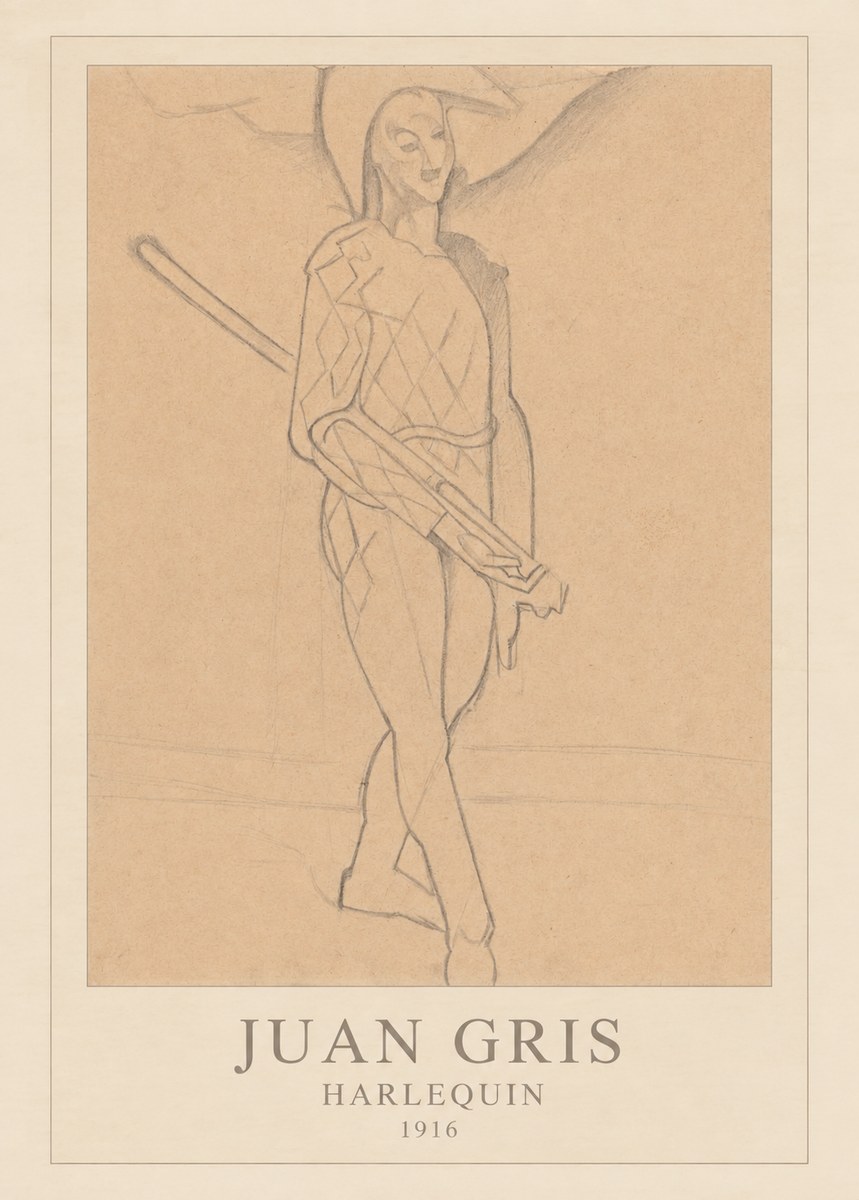 Juan Gris Harlequin No4 - Juliste