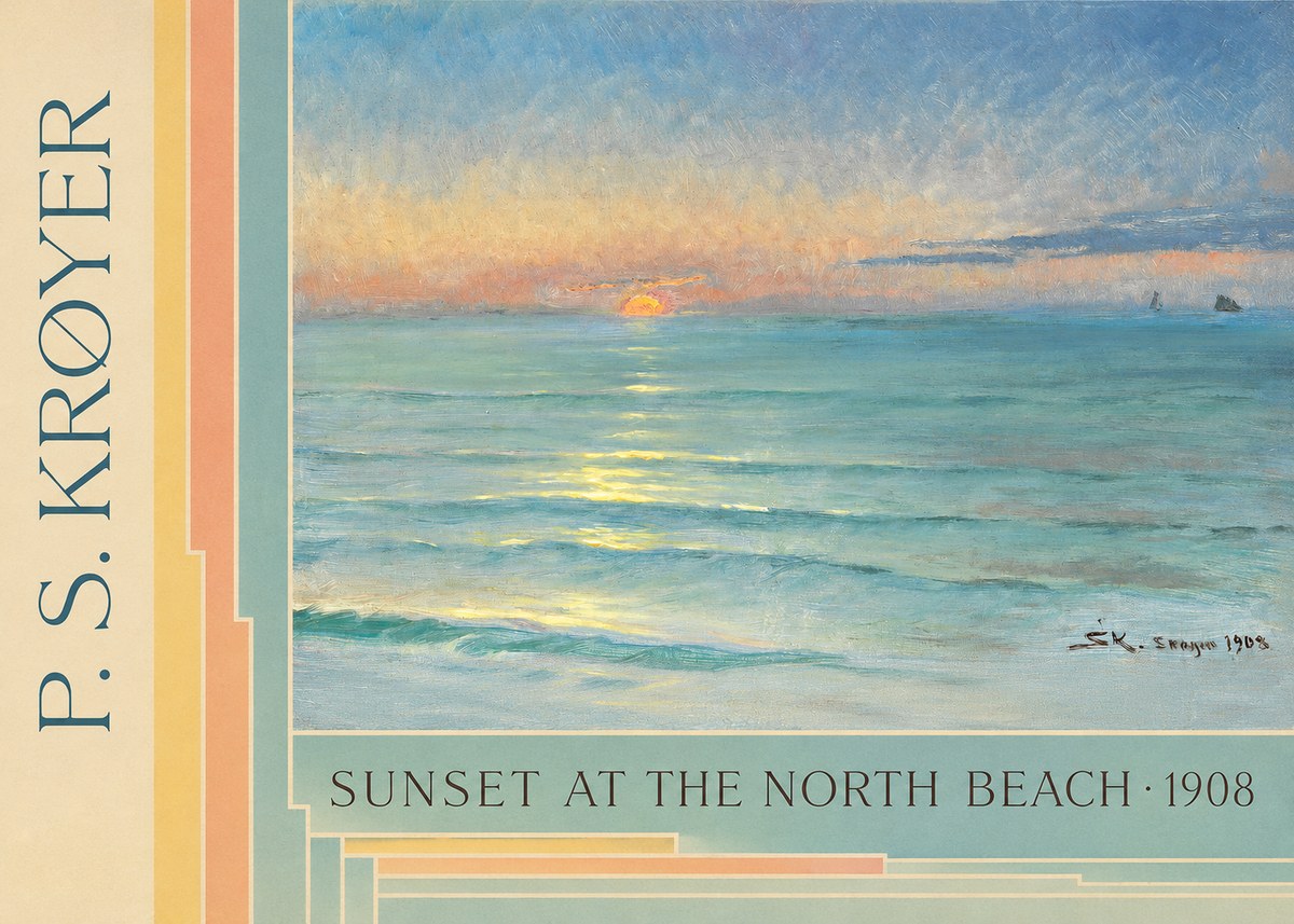 P.S. Krøyer Sunset at the North Beach No6 - Juliste