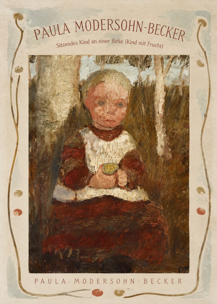 Paula Modersohn-Becker Sitzendes Kind an Einer Birke (Kind Mit Frucht) No5 - Juliste