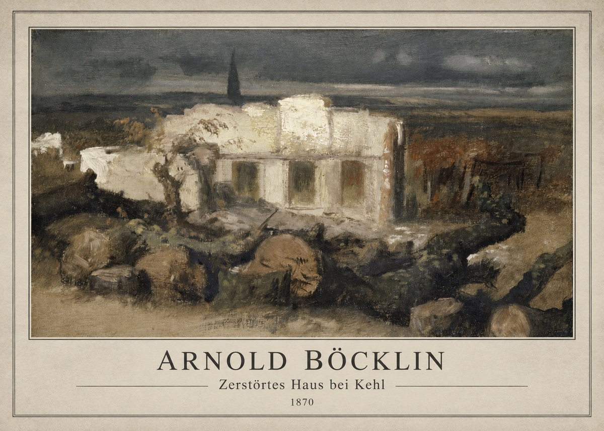 Arnold Böcklin Zerstörtes Haus Bei Kehl No1 - Juliste