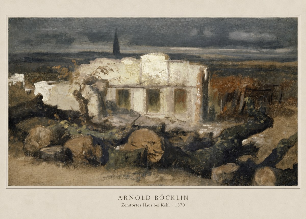 Arnold Böcklin Zerstörtes Haus Bei Kehl No2 - Juliste