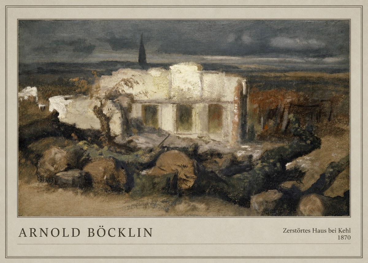 Arnold Böcklin Zerstörtes Haus Bei Kehl No3 - Juliste