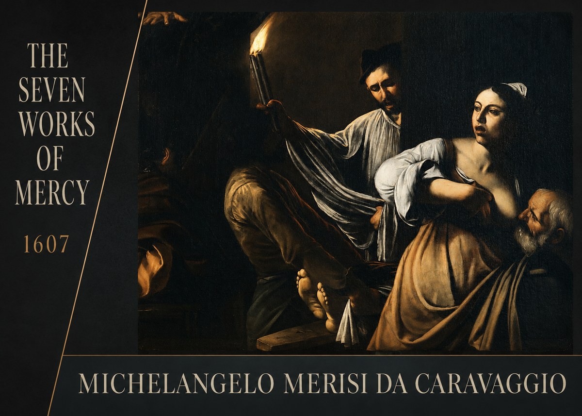 Michelangelo Merisi da Caravaggio The Seven Works of Mercy III No3 - Juliste
