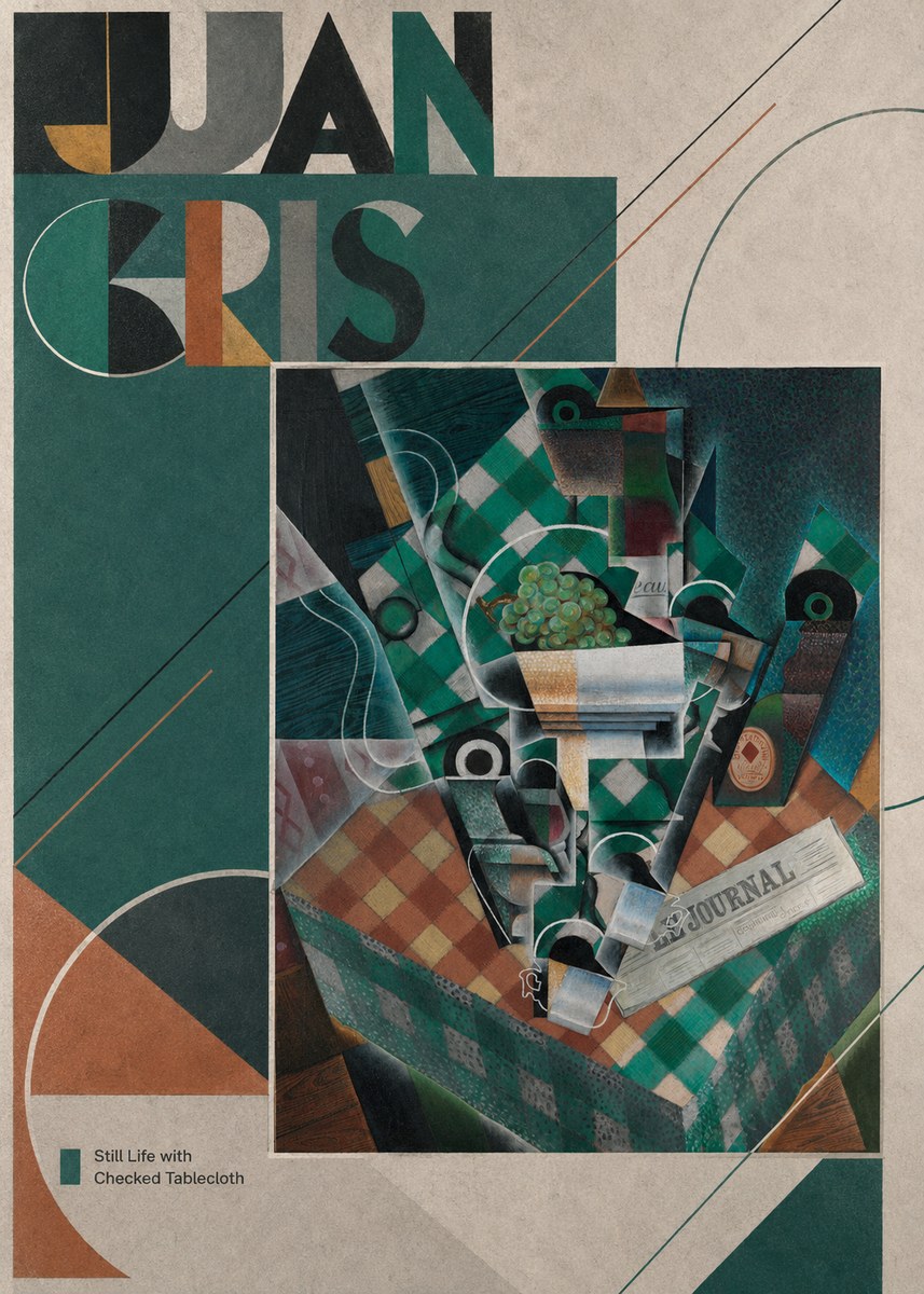 Juan Gris Still Life with Checked Tablecloth No3 - Juliste