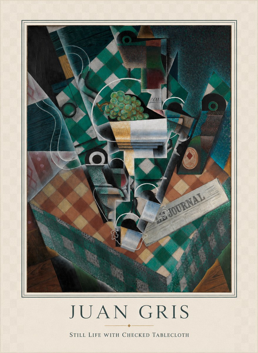 Juan Gris Still Life with Checked Tablecloth No4 - Juliste