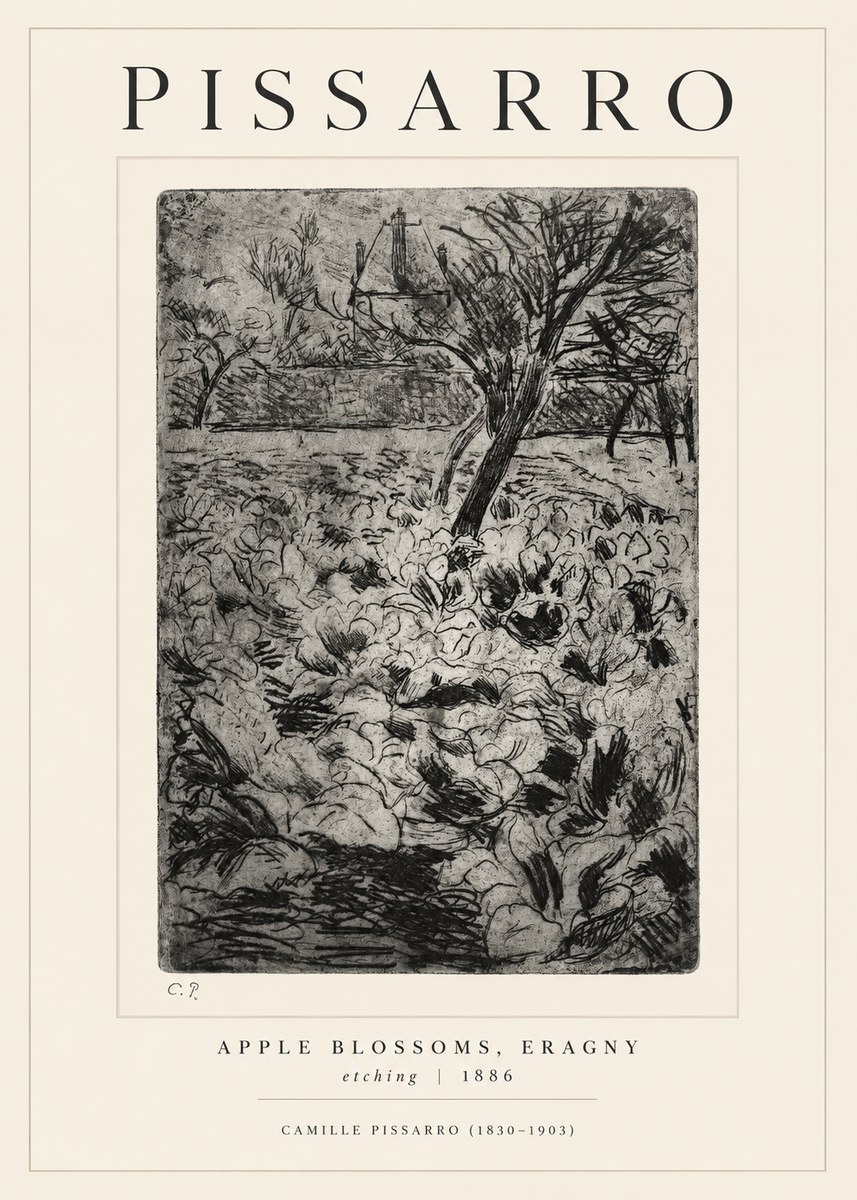 Pissarro Apple Blossoms, Eragny No1 - Juliste