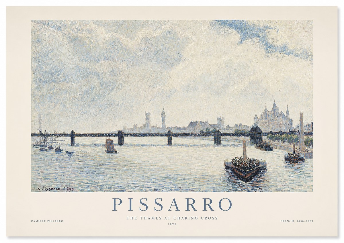 Pissarro The Thames at Charing Cross No1 - Juliste