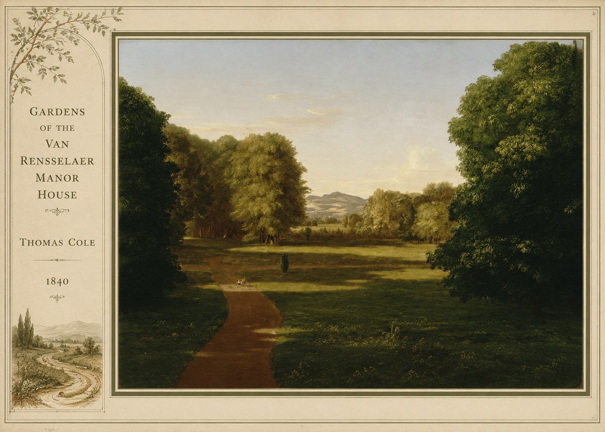 Thomas Cole Gardens of the Van Rensselaer Manor House No2 - Juliste
