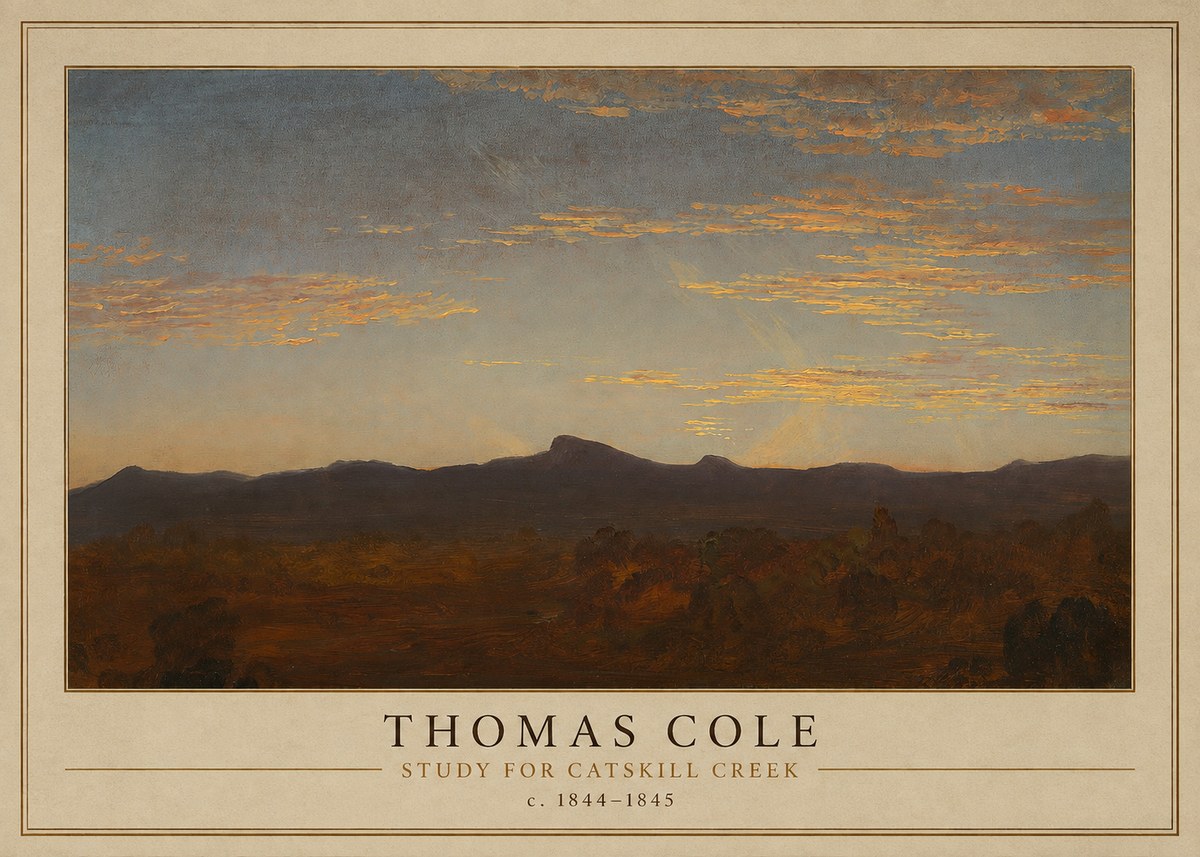 Thomas Cole Study for Catskill Creek I No1 - Juliste