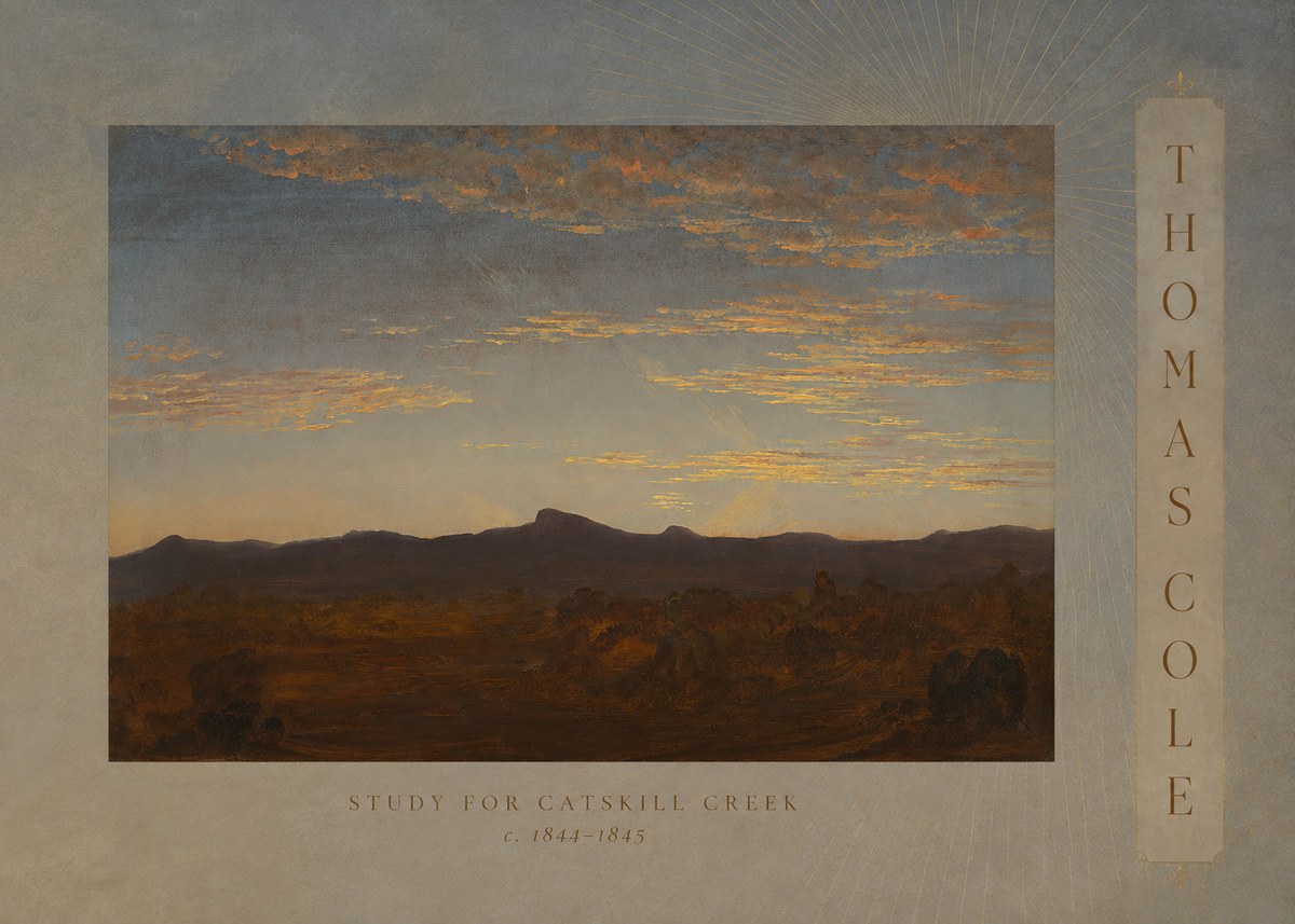 Thomas Cole Study for Catskill Creek I No3 - Juliste