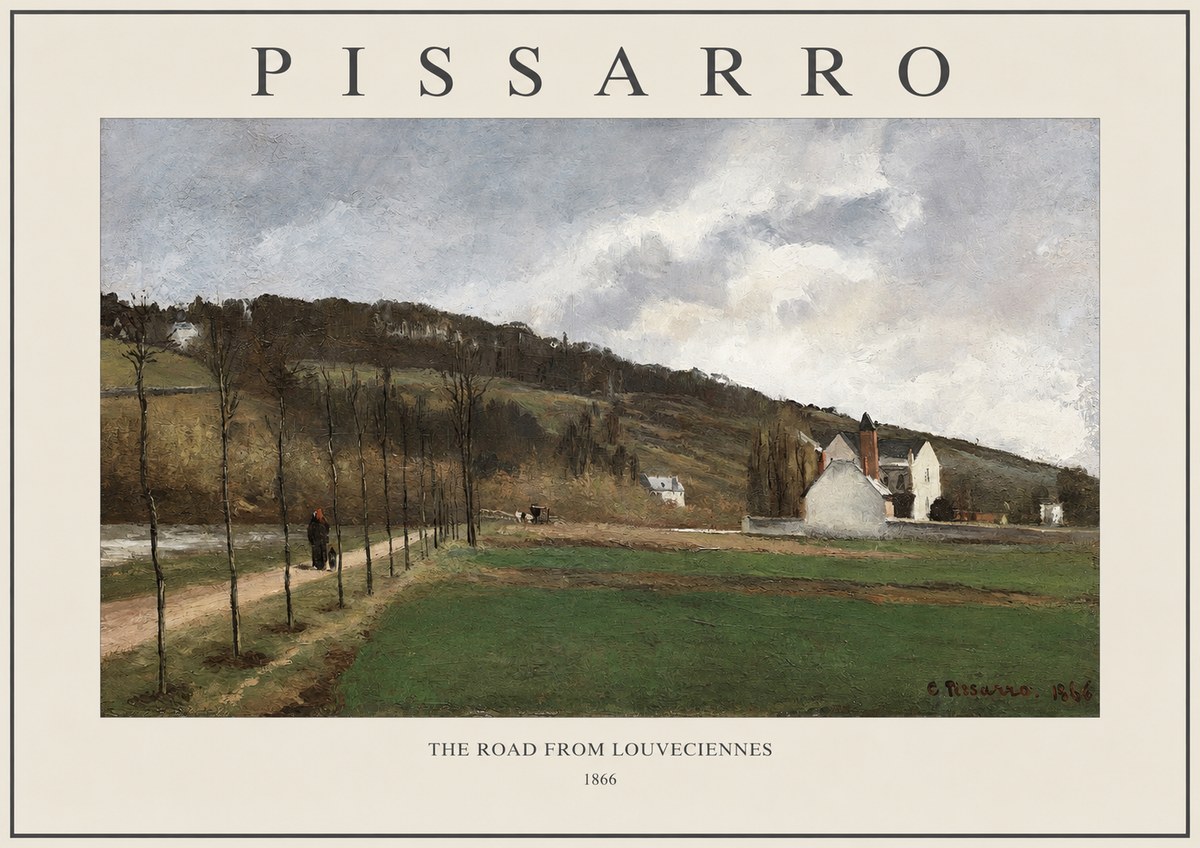 Pissarro The Road from Louveciennes II No1 - Juliste