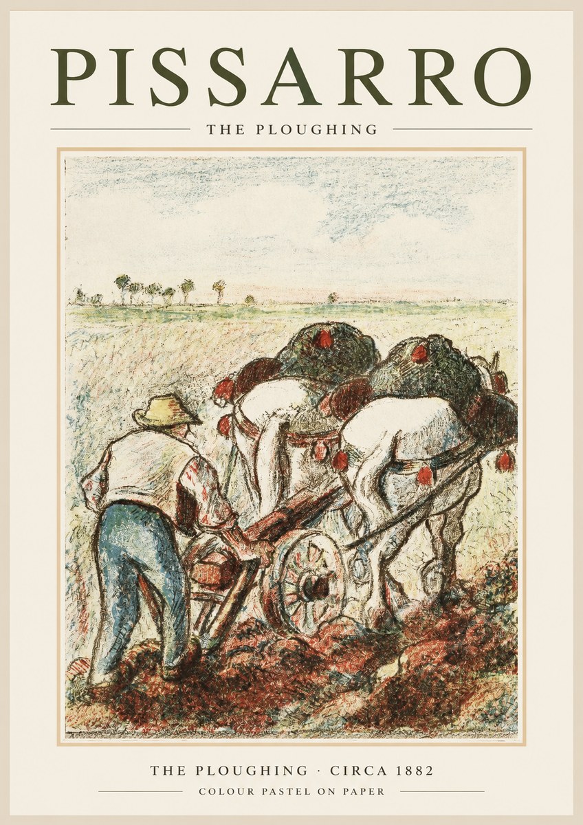 Pissarro The Ploughing No1 - Juliste