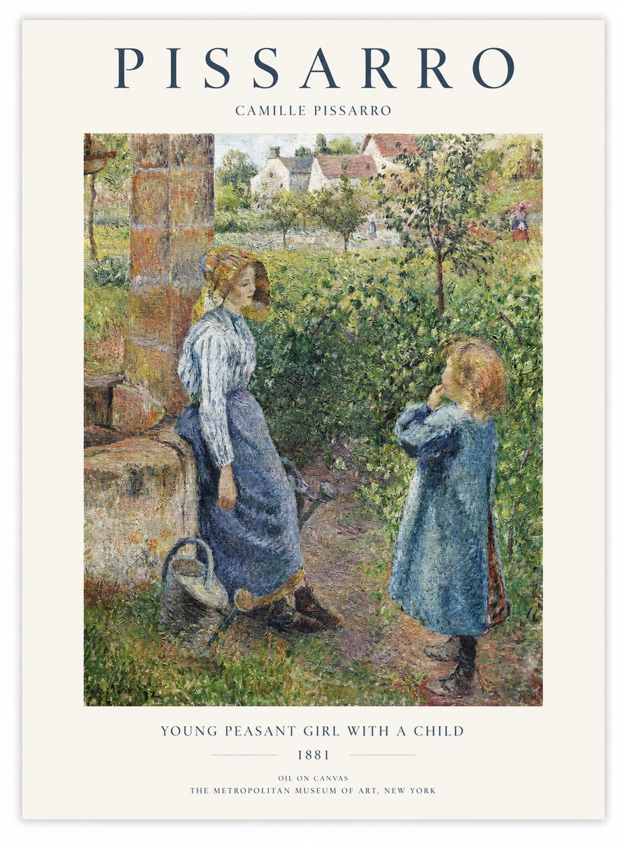 Pissarro Young Peasant Girl with a Child No1 - Juliste