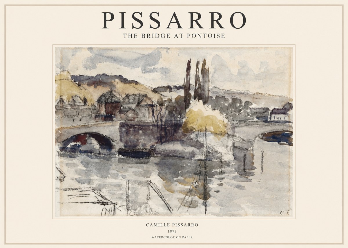 Pissarro The Bridge at Pontoise No1 - Juliste