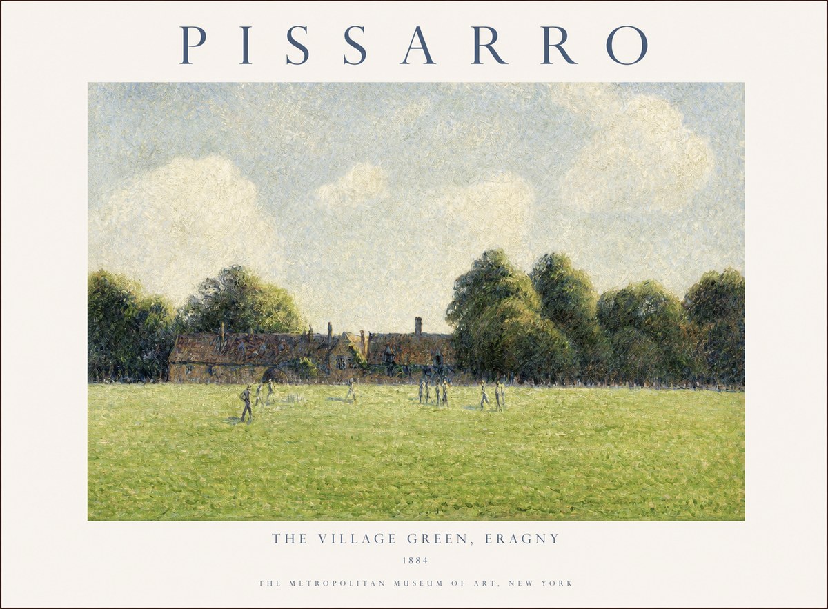 Pissarro The Village Green, Eragny No1 - Juliste