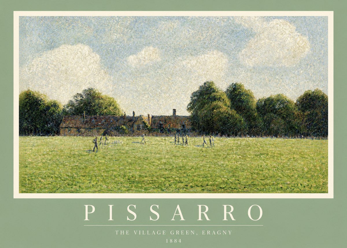 Pissarro The Village Green, Eragny No2 - Juliste